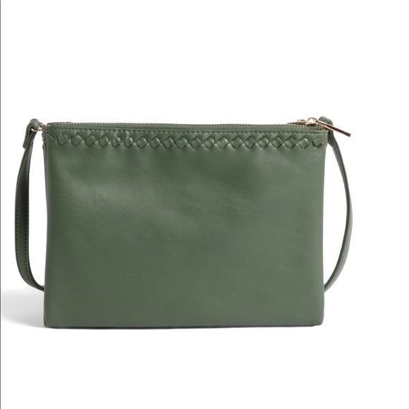 Deux Lux Maribel Double Zip Crossbody Olive Color - Picture 1 of 7